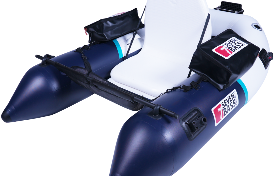 Float tube Seven Bass Expedition, coloris bleu et blanc