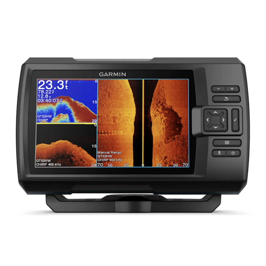 Garmin Striker Vivid 7sv affichant une image latérale SideVü du fond