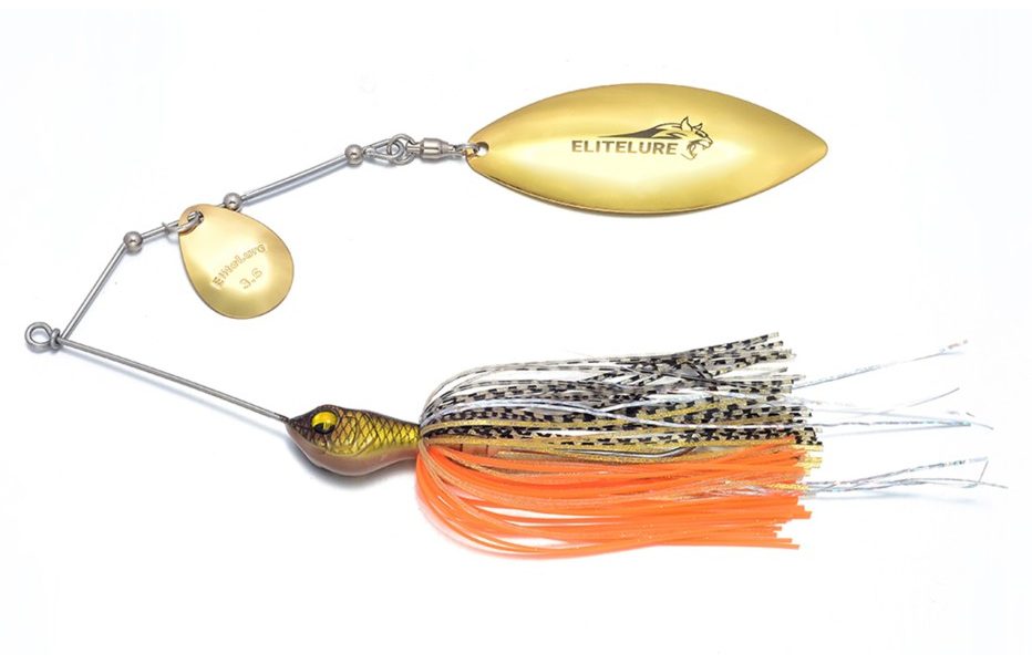BIM Tackle Tiger Pike 32 g, spinnerbait à palettes Colorado et Willow et jupe orange